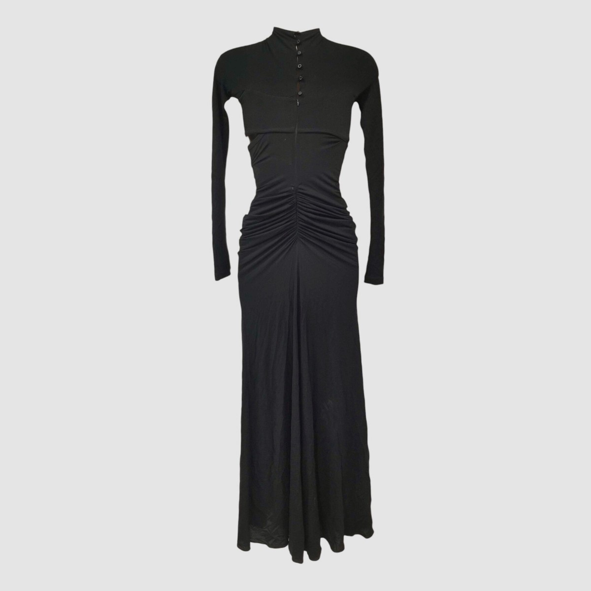 rabanne khaki draped jersey midi dress Rabanne Draped Asymmetrical Midi Dress - Neutrals - 30% Off