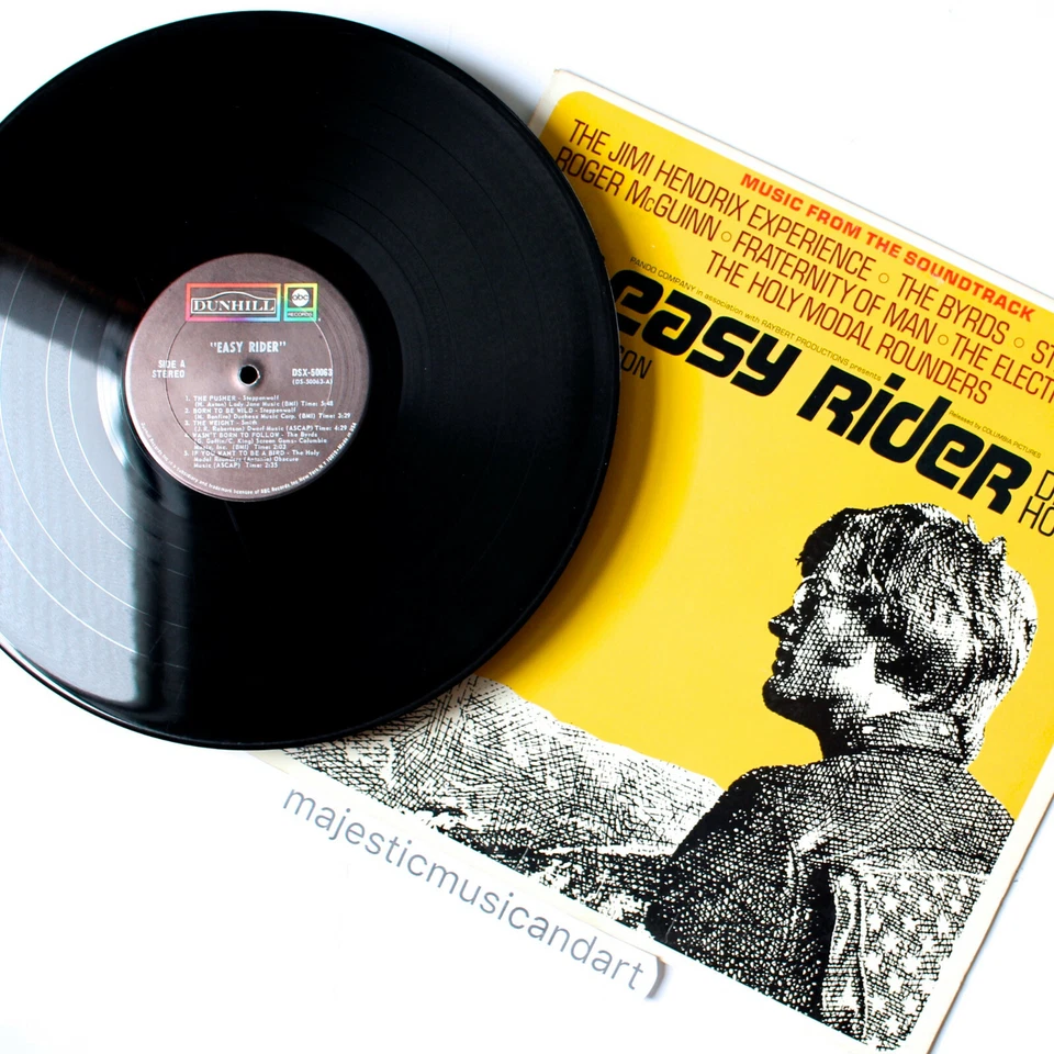 ORIGINAL 1969 EASY RIDER SOUNDTRACK JIMI HENDRIX THE BYRDS BAND ELECTRIC PUNES - Image 2 of 4