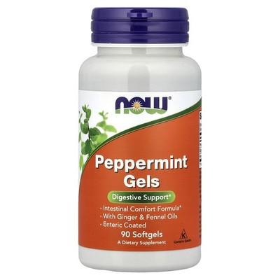 Now Foods Peppermint Gels 90 Softgels GMP Quality Assured