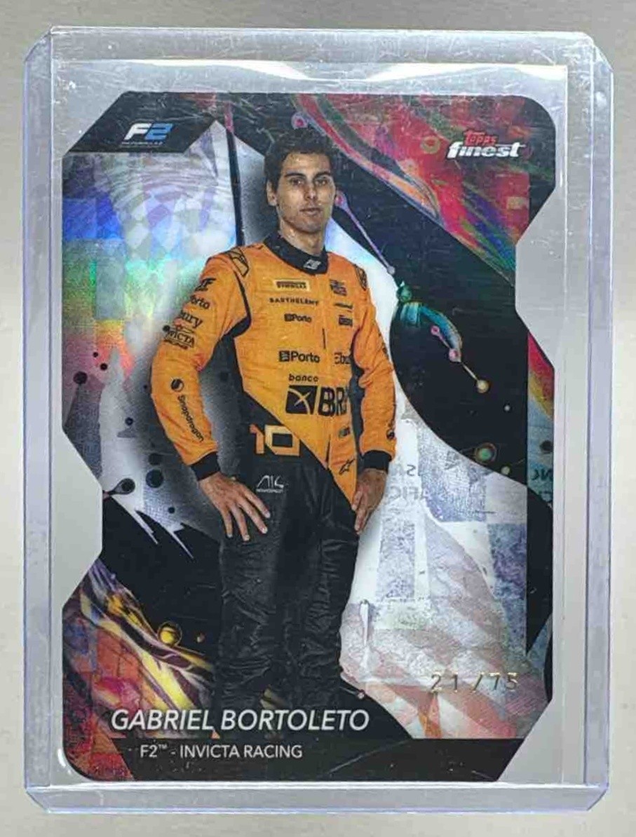 Gabriel Bortoleto 2024 Topps Finest F1 #128 Die-Cut Refractor Uncommon /75