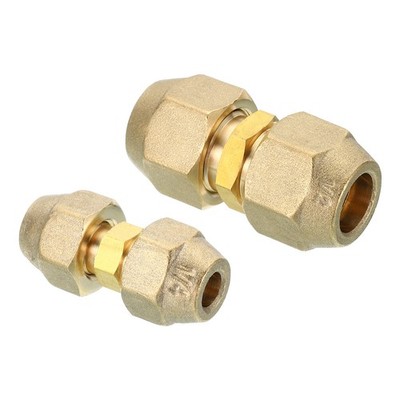 2Pcs Pipe Extension Joint Connector Set for Copper Pipe Dia 1/4'' and 1/2''