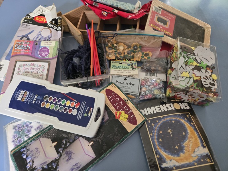 Crafters Grab Bag. Mixed Lot. Includes Unopened Crafting Projects. WHAT A DEAL!