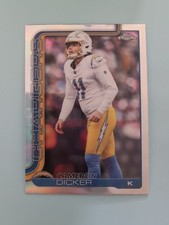 2025 Topps Chrome Football Cameron Dicker Refractor Card #162 LA Chargers