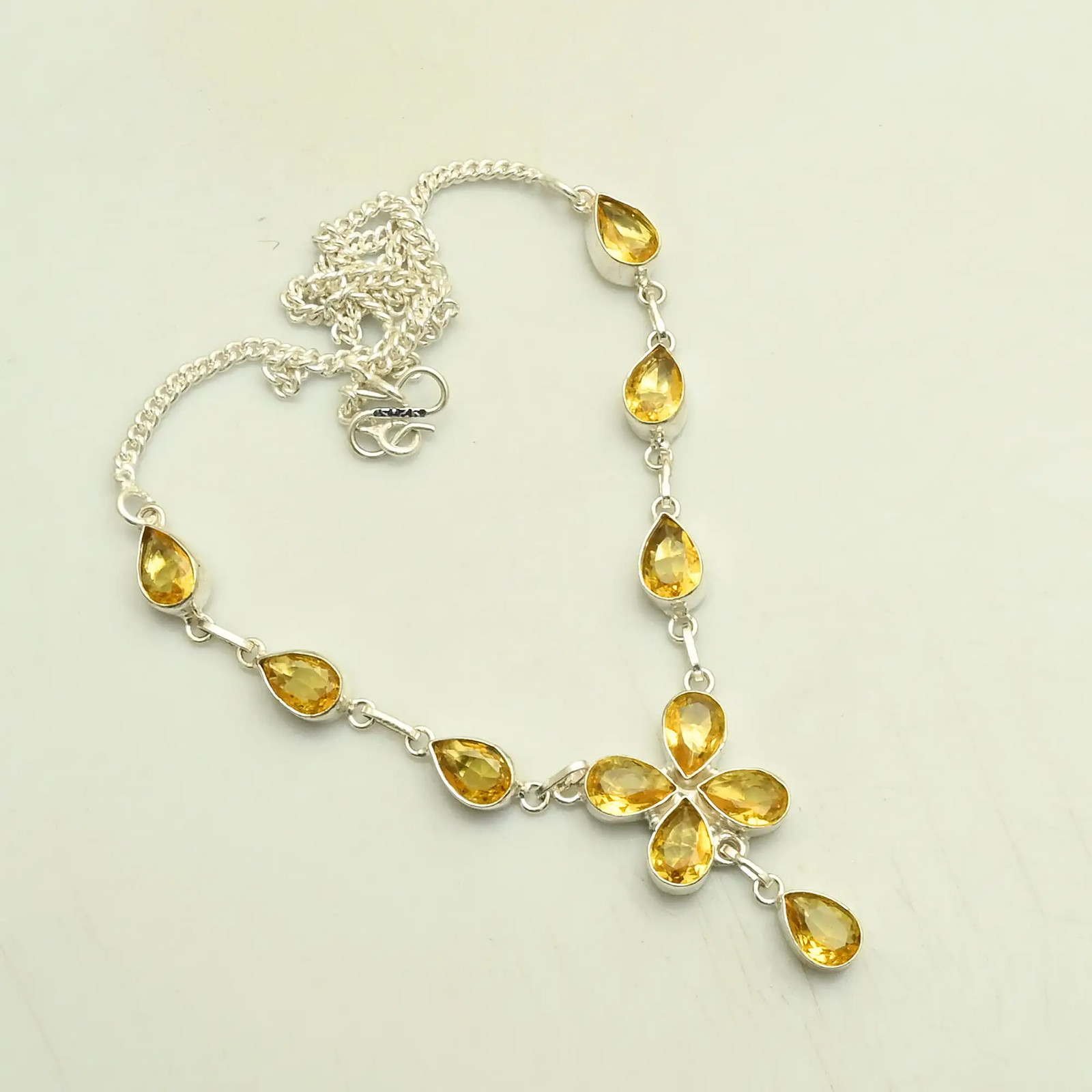 Citrine Gemstone Ethnic Handmade Necklace Jewelry For Women 20 Gms AN 32711
