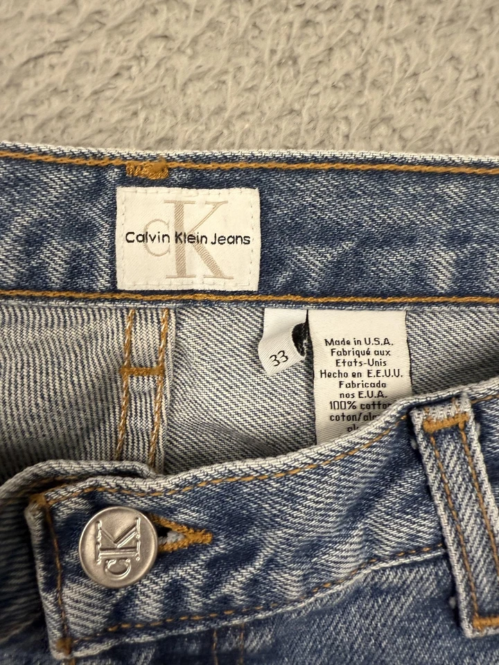 Vintage Calvin Klein Jeans Mens 33x34 Double Stonewash Easy Fit Made USA 90s - Image 3 of 4