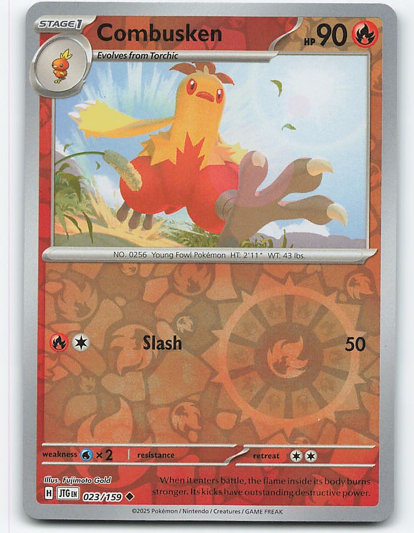 Combusken #023/159, SV09: Journey Together, Reverse holo Pokemon card