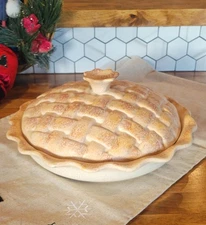 Vintage 1979 Ceramic Lattice Top Pie Keeper With Lid, Signed Project Piece