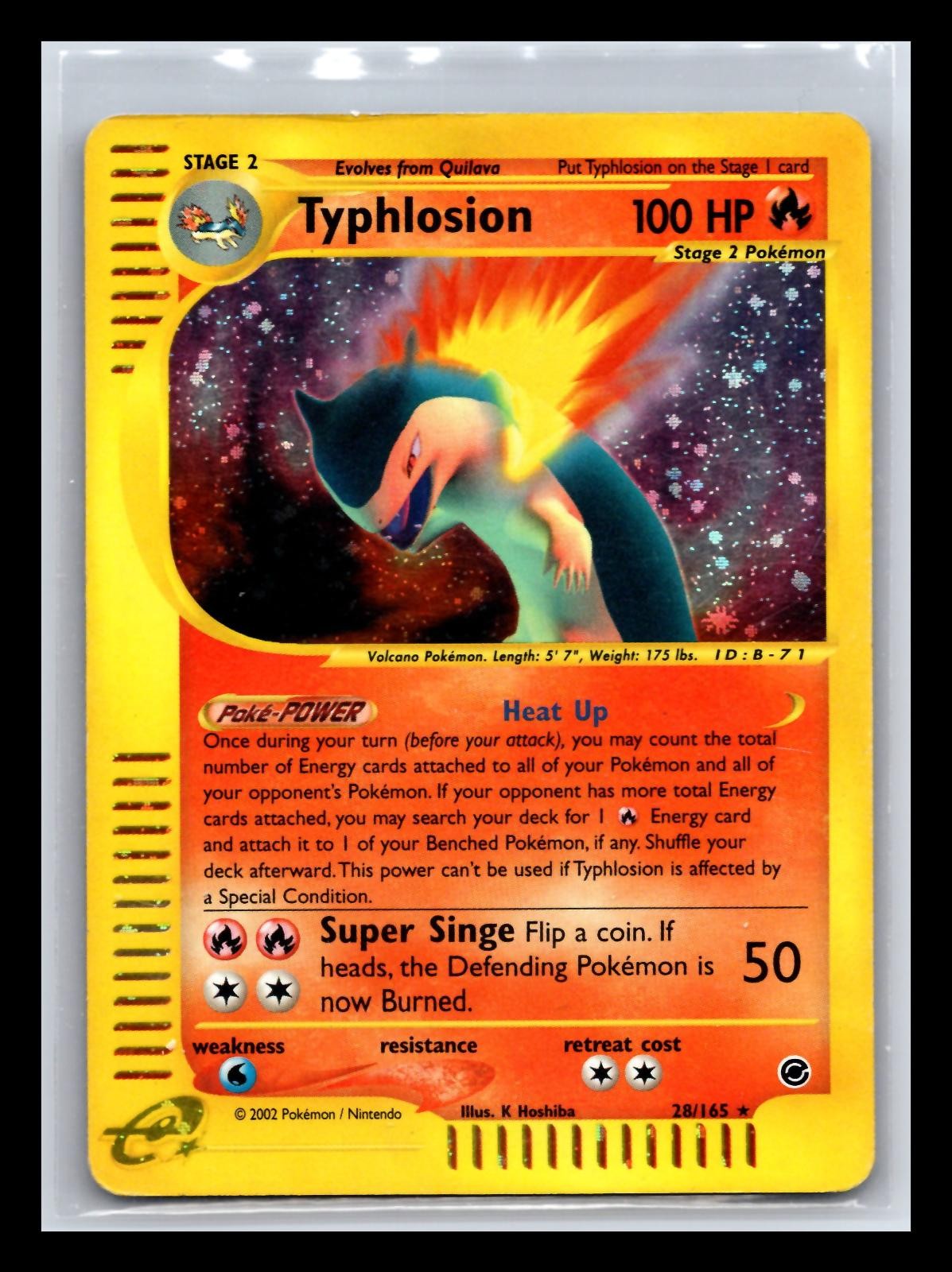 Typhlosion 28/165 Holo Rare Expedition Base Set Pokemon Heavily Played