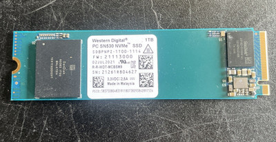 Western Digital PC SN530 1TB NVMe M.2 2280 PCIe Internal SSD