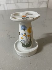Vintage Andre Richard Porcelain Toothbrush Holder Flowers Butterfly Japan
