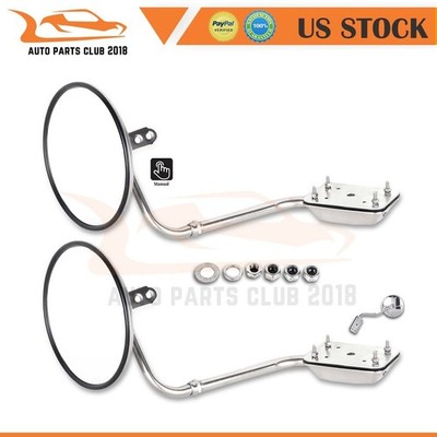 For Replacement ASSEMBLY stainless steel 8'' LH+RH Side Mirrors
