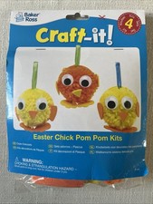 Baker Ross - Craft-it! -Easter Chicks Pom Pom Kit - Pack of 4 -Unopened & Unused
