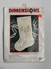 Vintage New DIMENSIONS Cross Stitch Kit 8087 Ivory Angel Stocking NIP
