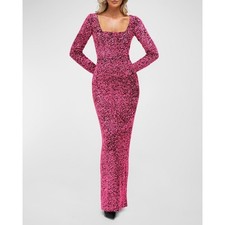 Helsi The Jaime Sequin Column Gown Pink/Black Size S NWT