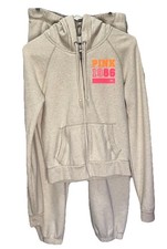 Vintage VS 1986 Pink Warmups Sweat Pants SZ S  Hoodie SZ M Beige