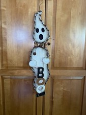 Rustic Farmhouse Ghost Halloween Decoration. Hanging Ghost