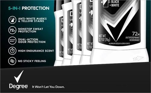 6er Pack Grad UltraClear Schwarz + Weiß Herren Antitranspirant Deodorant 72 Stunden 2,7 Unzen - Bild 2 von 10
