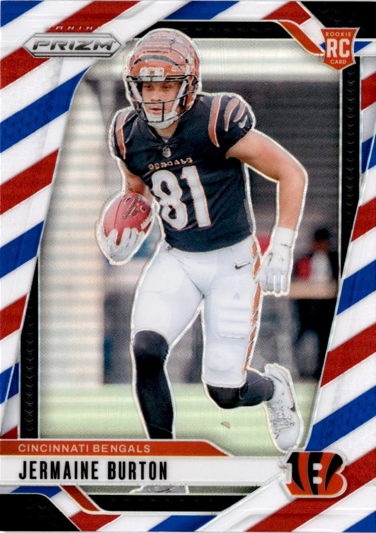 2024 Panini Prizm #350 Jermaine Burton Red White Blue Cincinnati Bengals
