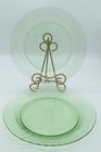 Vintage Pyrex Glass Festiva Spring Green Swirl Set Of 2 Dinner Plates 10.5"