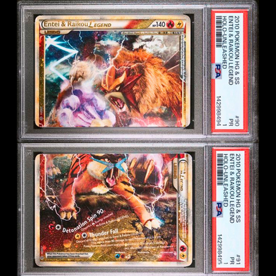 PSA 1 SEQUENTIAL 2010 HG & SS Entei Raikou Legend 90/95 Top 91