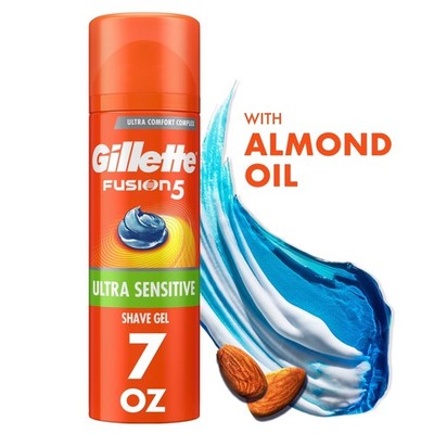 Gillette Fusion Sensitive Shave Gel with Almond Oil, 7 oz