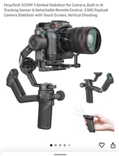 Feiyu SCORP 3 Camera Gimbal Stabilizer w/ Detachable Remote Handle & AI Tracking