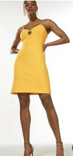 KAREN MILLEN FIGURE FORM DIAMANTE MINI DRESS - MANGO UK8 RRP£125 BNWT