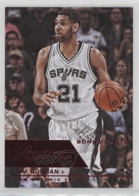 2015-16 Panini Prestige Bonus Shots Red 135/199 Tim Duncan #26 HOF 02v3