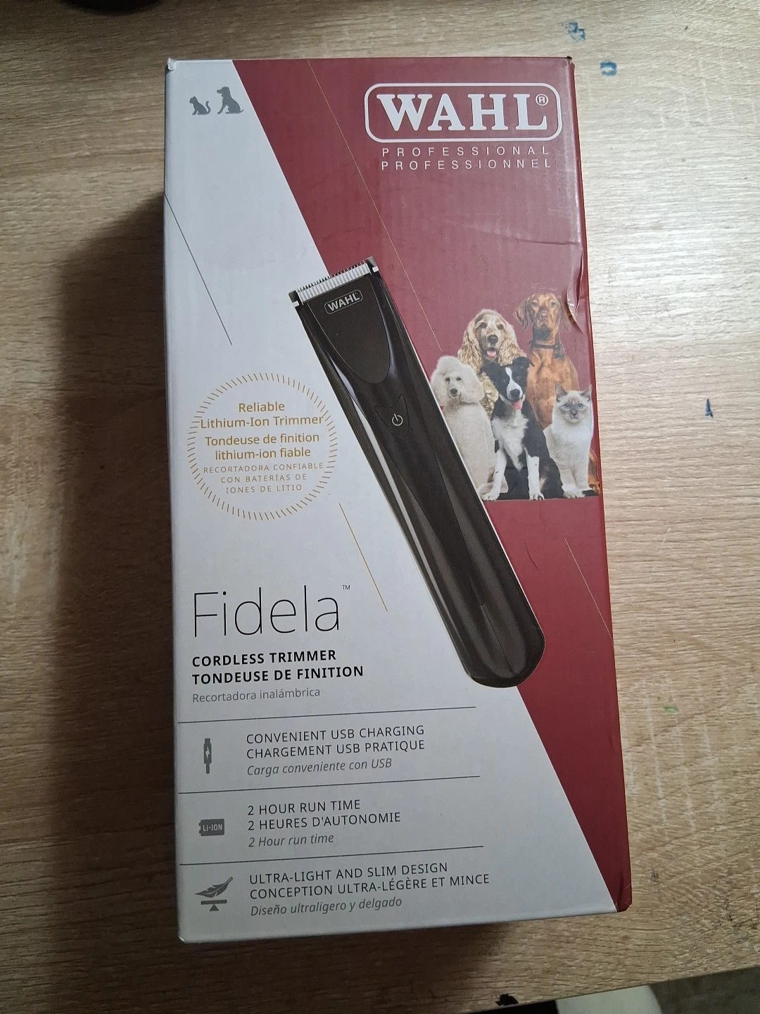 Wahl Pro Animal Fidela Trimmer - Cordless Dog & Cat Hair Trimmer - 3 Guide Combs