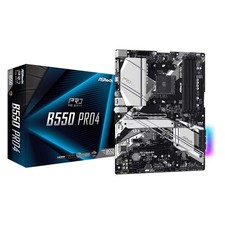 ASRock B550 Pro4 AMD AM4 Socket Motherboard, ATX, 4x DDR4 Slots, 2x M.2 Sockets,