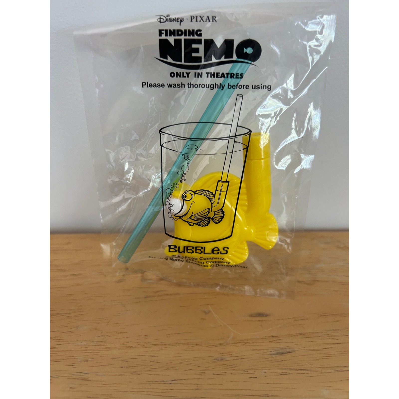 2003 Kellogg’s Finding Nemo Bubbles Straw – Disney Pixar Cereal Prize – Sealed