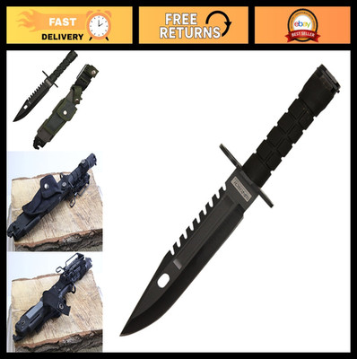 Tactical M-9 Bayonet Knife with Sheath - Durable Combat Blade for Outdoor Surviv