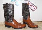 Vintage Justin Men's Western Two Tones Leather Boots, Size 11 D USA Made 80s. — photo 3