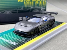 FW 1:64 Matte Black Vulcan Racing Sports Diecast Display Car Model Collection