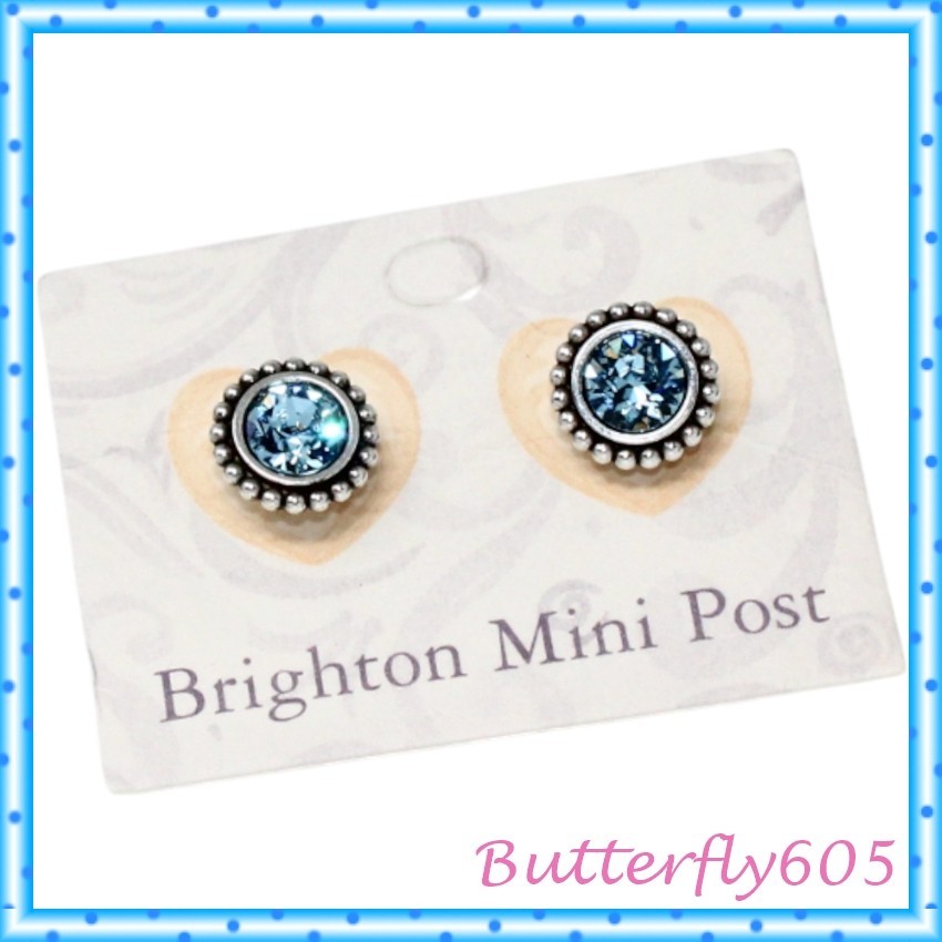 Brighton Twinkle Medium Aqua Blue Post Earrings P… - image 1