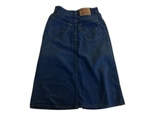 Levi  s Skirt Size 10 Vintage 90's Made In USA Orange Tab Denim Midi