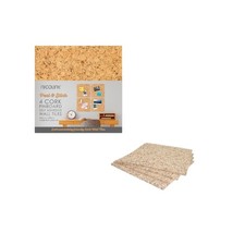 4 Pack Self Adhesive Cork Pin Board Tiles 30x30cm Peel Stick Wall Pinboard