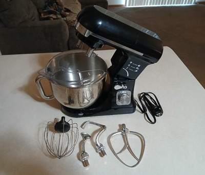 AICOK 5.5 Quart Tilt-Head Stand Mixer with Double Dough Hook Black