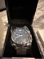 Image of EMPORIO ARMANI MENS WATCH AR1811 STAINLESS STEEL MESH BAND & BLACK DIAL GENUINE