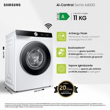 Lave-Linge À Vapeur SAMSUNG WW11DG6B85LKU3 11KG 1500TOURS WIFI NOIR CLASSE A-10%