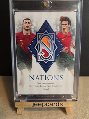 CRISTIANO RONALDO/FELIX 2023 Futera Unique Nations DUAL RELIC /10 PORTUGAL 🇵🇹 