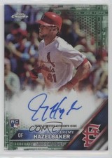 2016 Topps Chrome Rookie Green Refractor 98/99 Jeremy Hazelbaker Auto 0t2