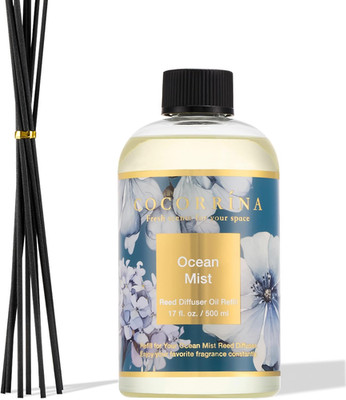 Reed Diffuser Refill Ocean Mist 17Oz (500Ml) with 8 Sticks - Premium Long-Lastin