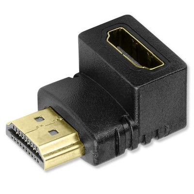 HDTV 1.4 Winkel M/F Adapter 90 Grad ARC Video 3D XHD 4K Full HD 1080p Schwarz