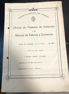 SCHOKOLADE MENIER SEHR SELTENES PATENT FÜR DEN VERKAUF VON SCHOKOLADE IN URUGUAY VON 1932