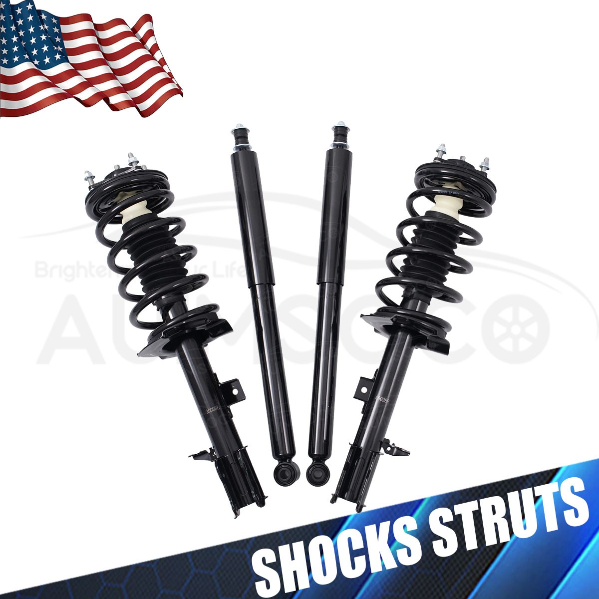 Set 4 Front Suspension Strut Assembly-Rear Shock For 2008-2011 Mercury Mariner