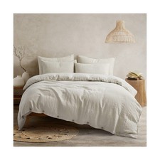 ATLINIA Bedding Duvet Cover Set Linen - 100 French Flax Washed Bed Sets Farm...