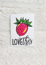 ACEO Original Painting, Strawberry Fruit, Colored Pencil Artwork, 3.5 x 2.5 in.