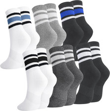 6 Pairs Retro Stripe Tube Socks