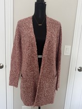 NWOT BB Dakota Steve Madden Women  s Knit Open Front Mauve Cardigan S